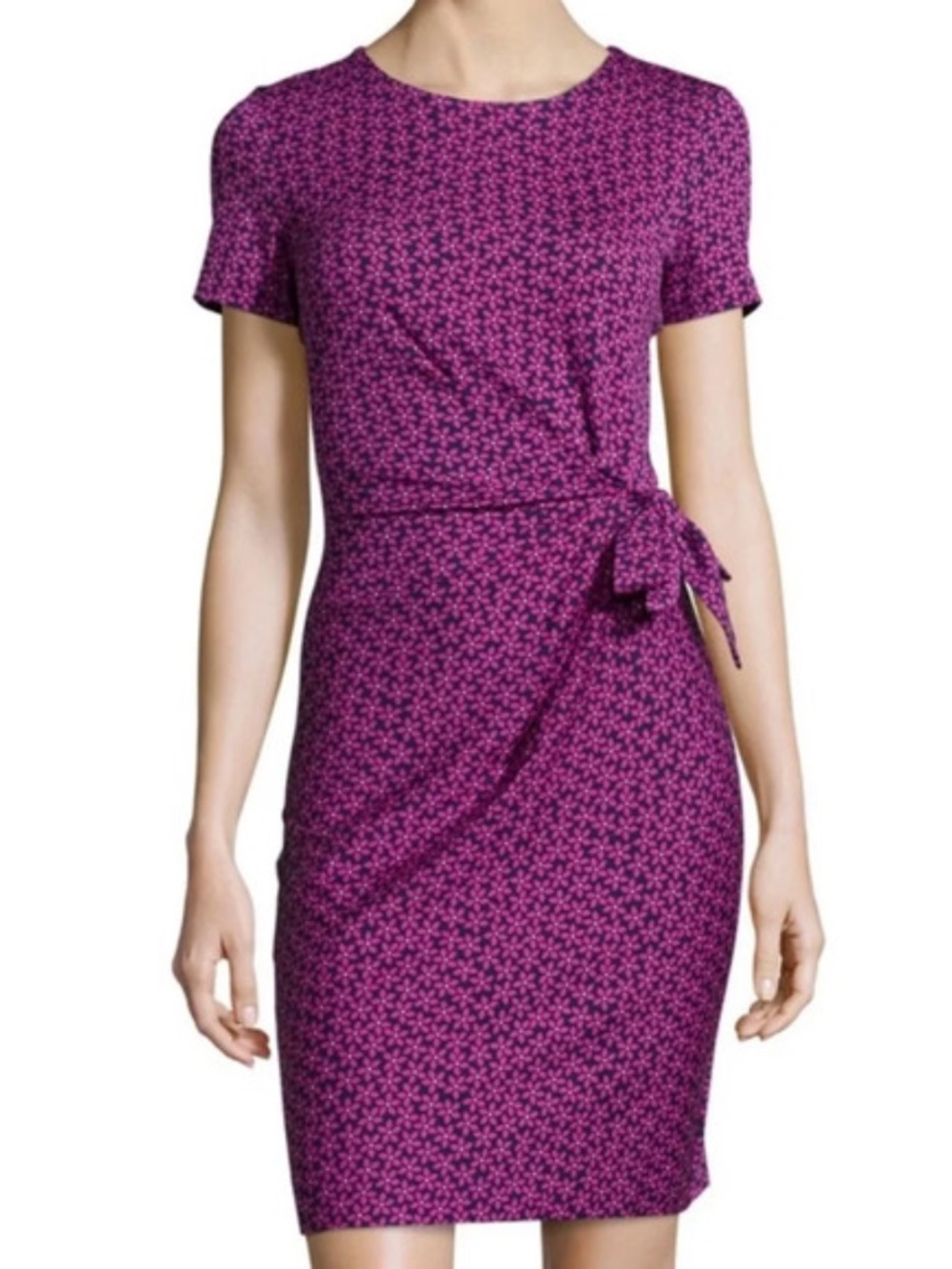 Diane von Furstenberg DVF Zoe Floral Geometric Mini Dress Navy Pink Size 2